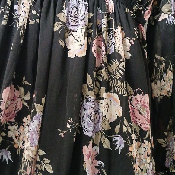 Rewind black floral print long sleeve flowy dress Sz XL NWOT - Picture 7 of 9